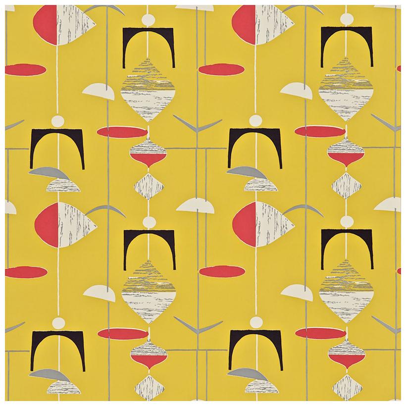 Yellow Red Wallpaper From The 50s Collection Priced Per Roll