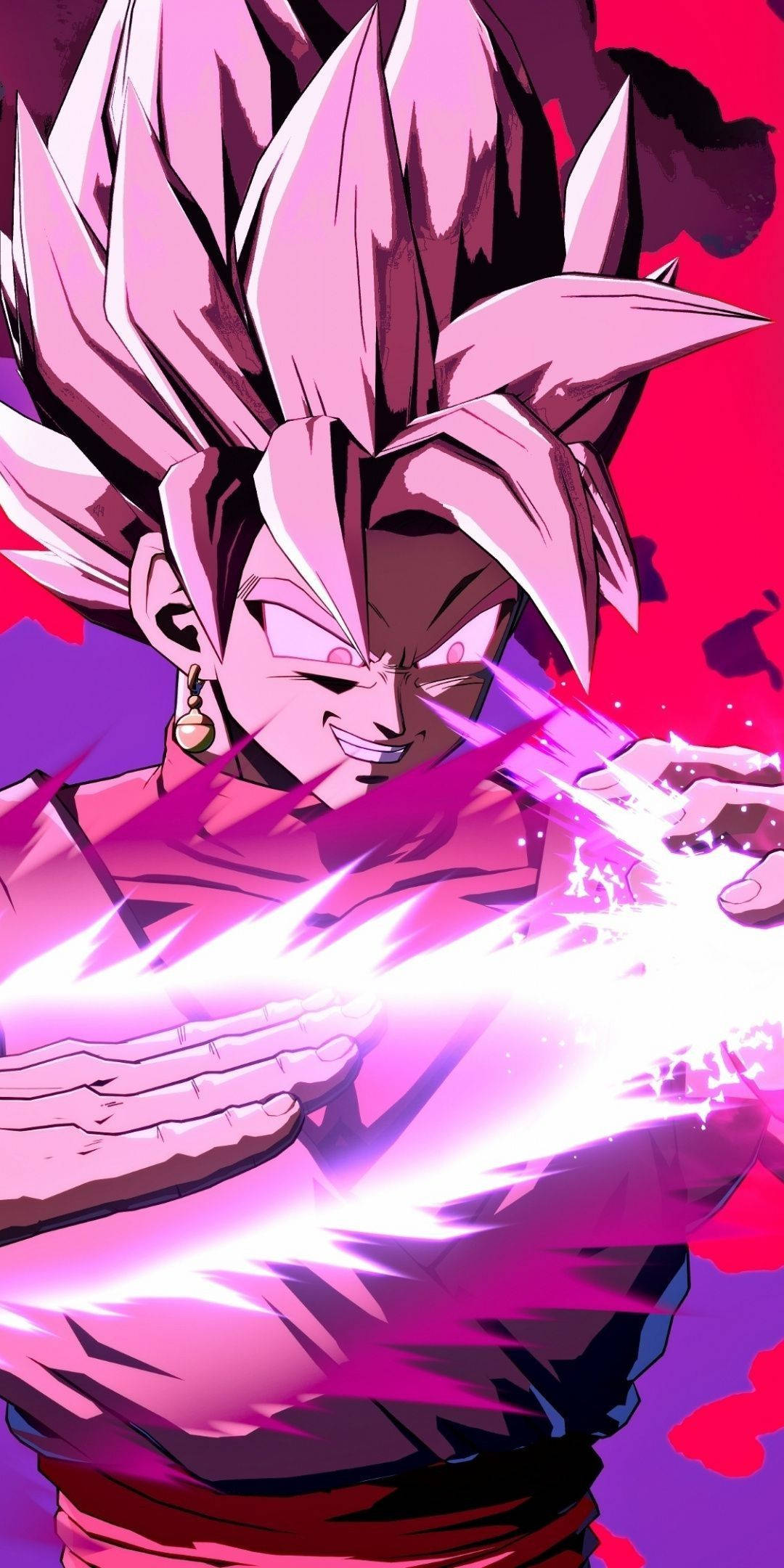 Crazy Smiling Goku Black iPhone Wallpaper