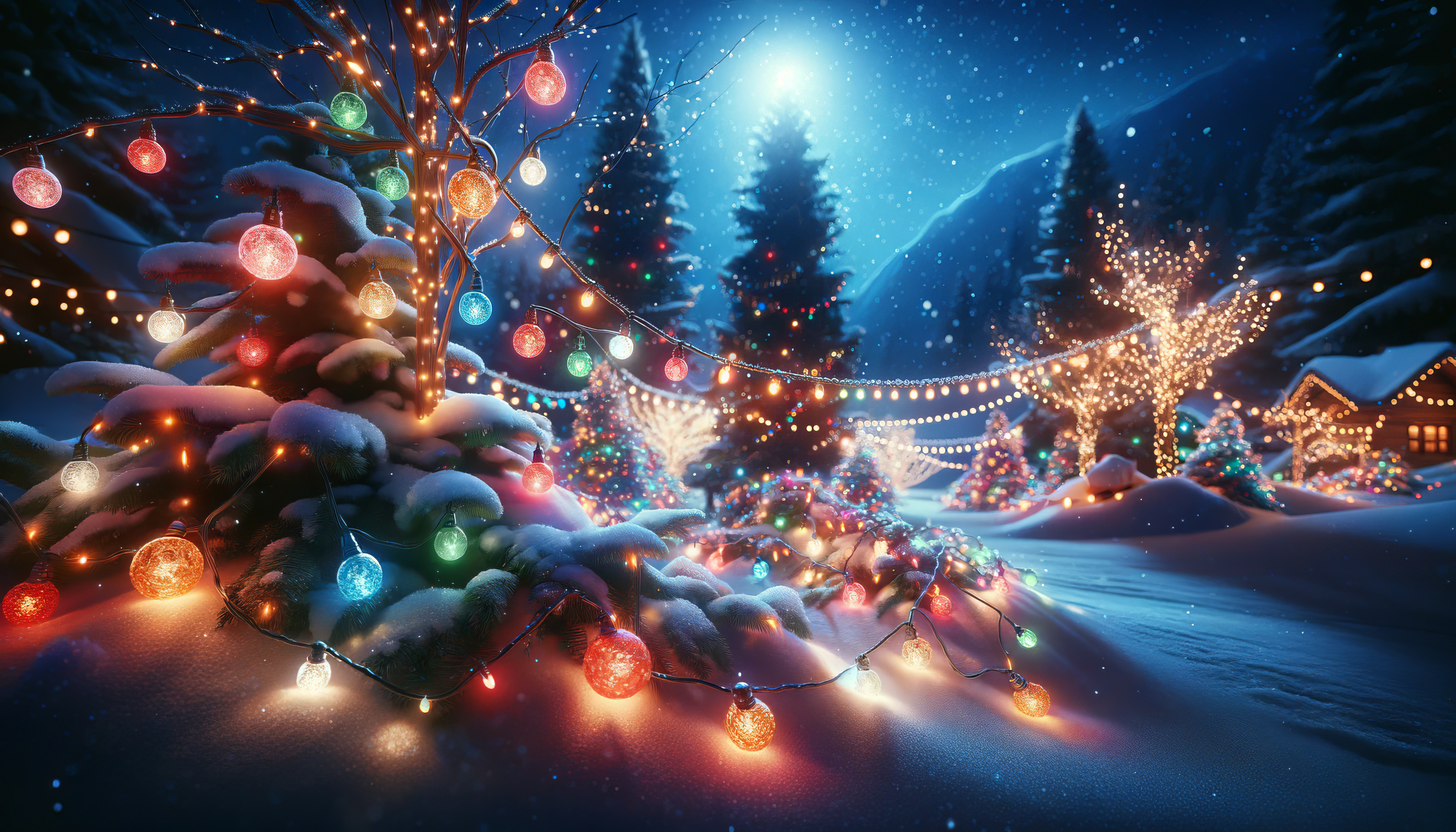 Enchanting Winter Holiday Lights HD Wallpaper By Robokoboto