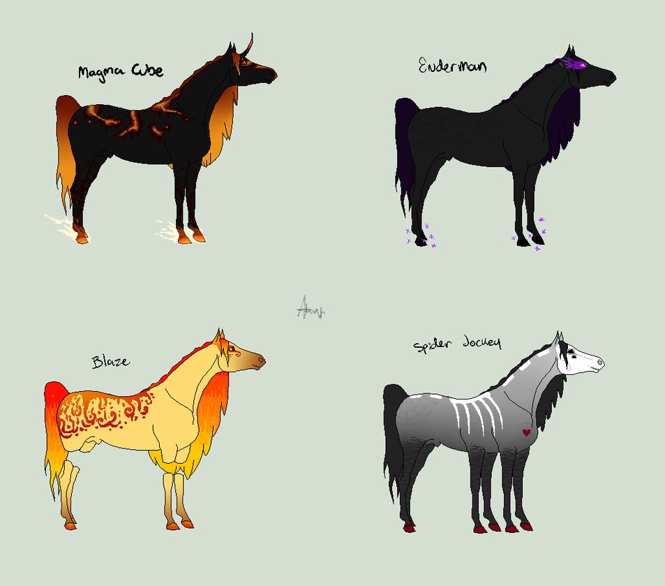 Minecraft Themed Horses By Subterraneanstables