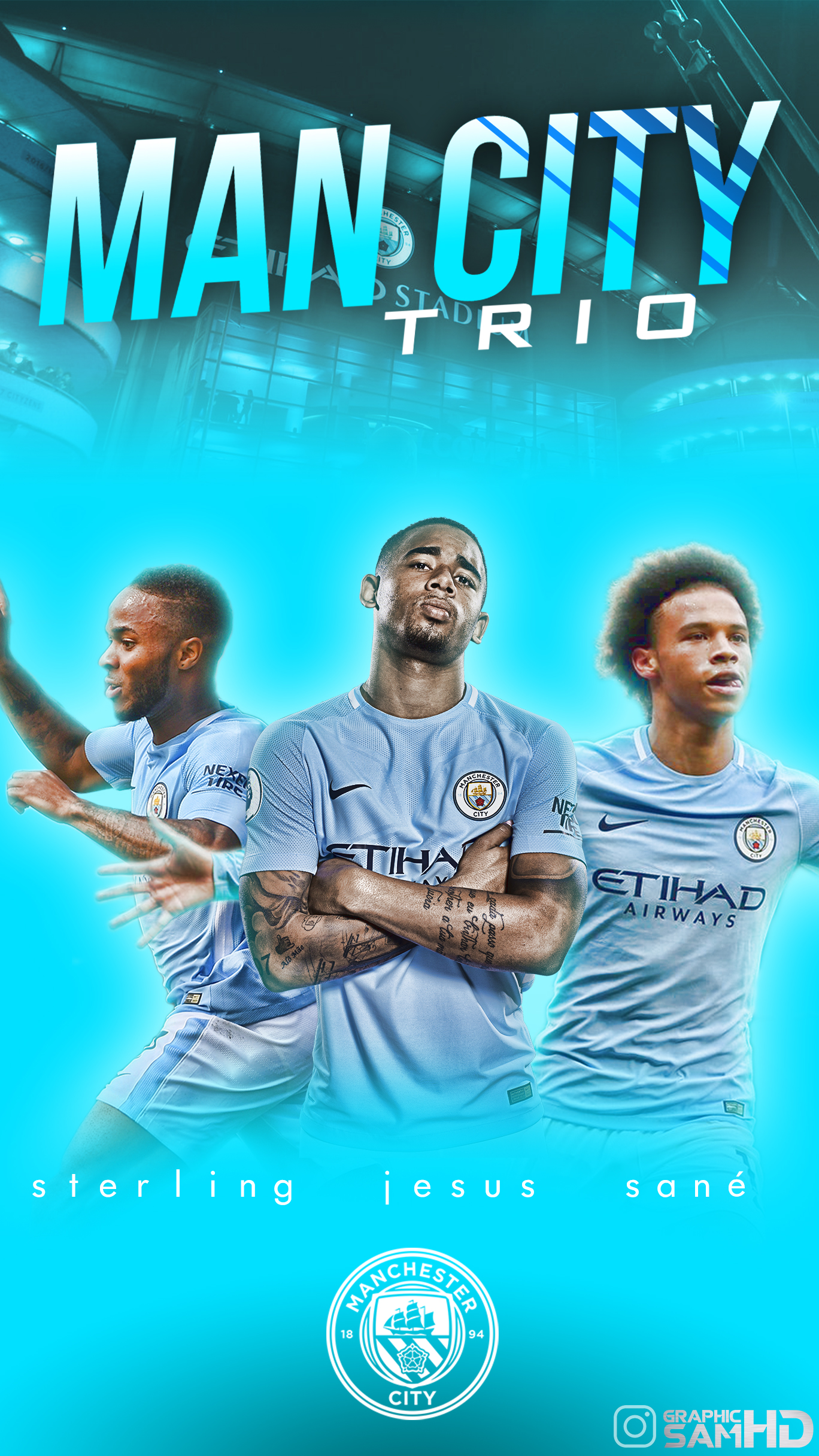 Manchester City Phone Wallpaper By GraphicsamHD