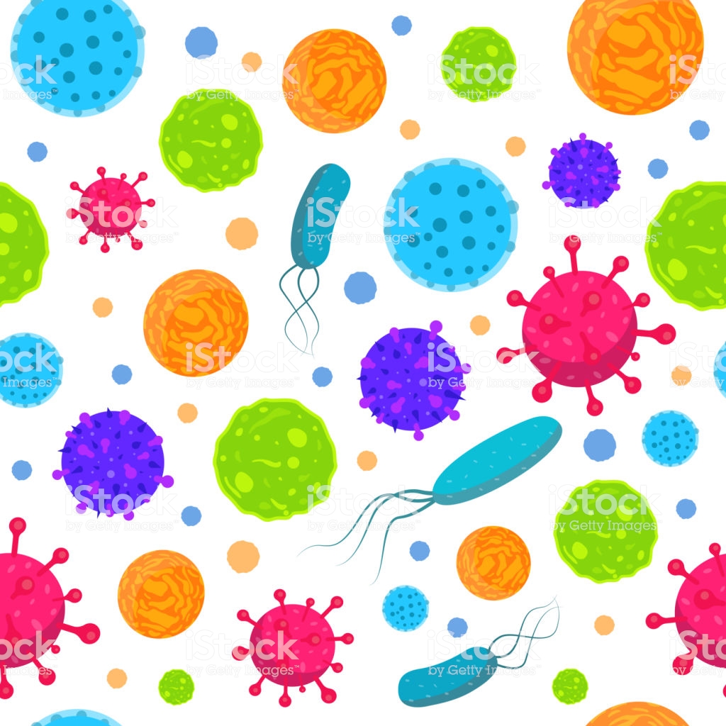 Infection Bacteria And Virus Background Vector Biology Print