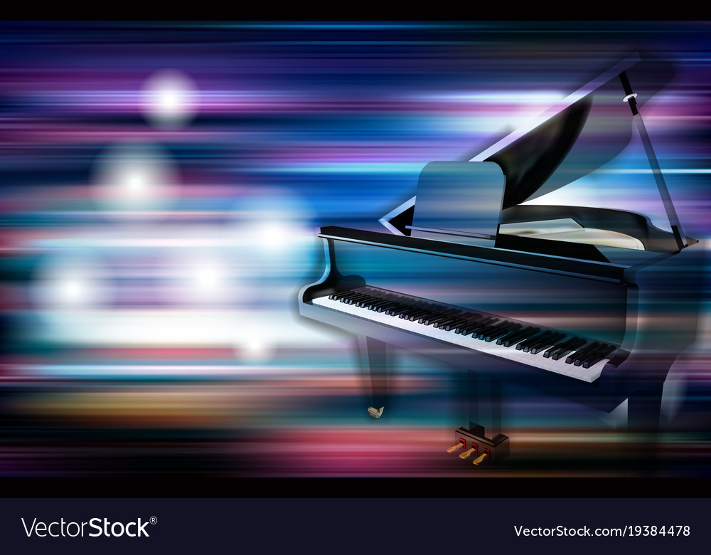 Abstract Grunge Piano Background With Grand Vector Image