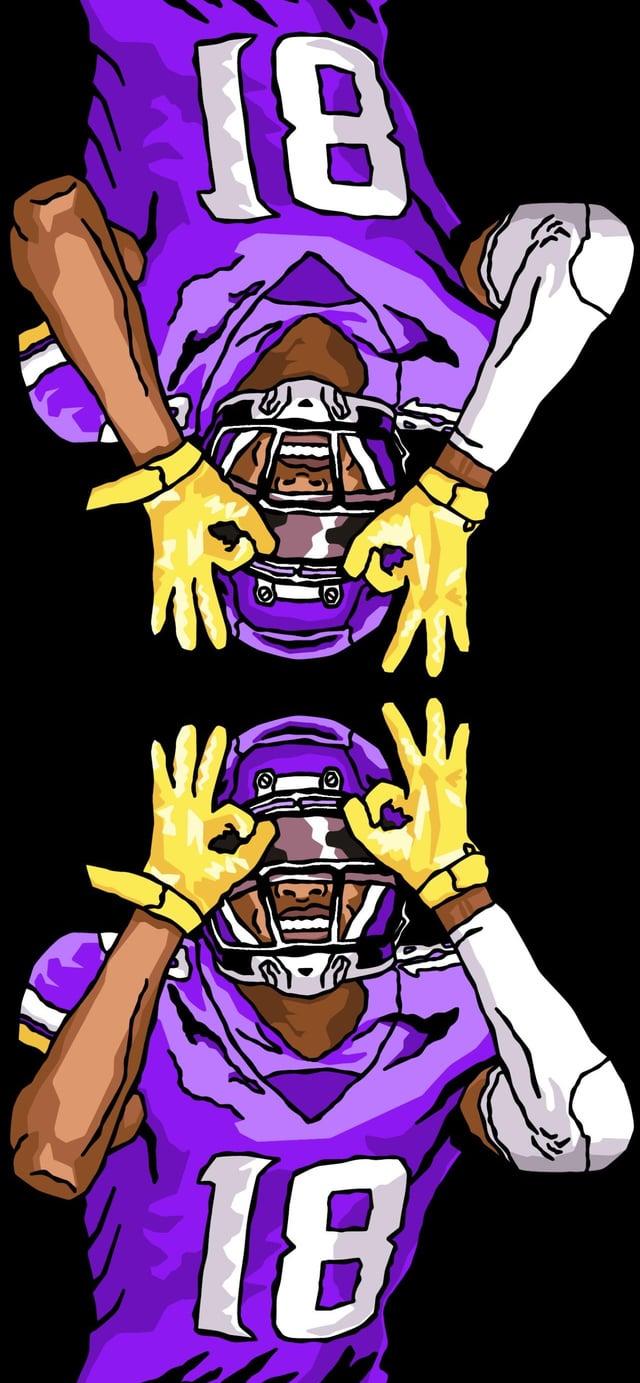 Justin Jefferson Wallpaper I Drew R Minnesotavikings