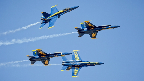 Angels Us Navy Blue Widescreen Stunt Flying Wallpaper