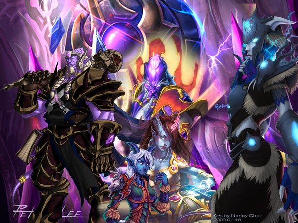 Warcraft Draenei Collage By Pandaproduction