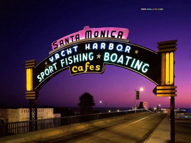 City At Night Santa Monica Pier California Wallpaper