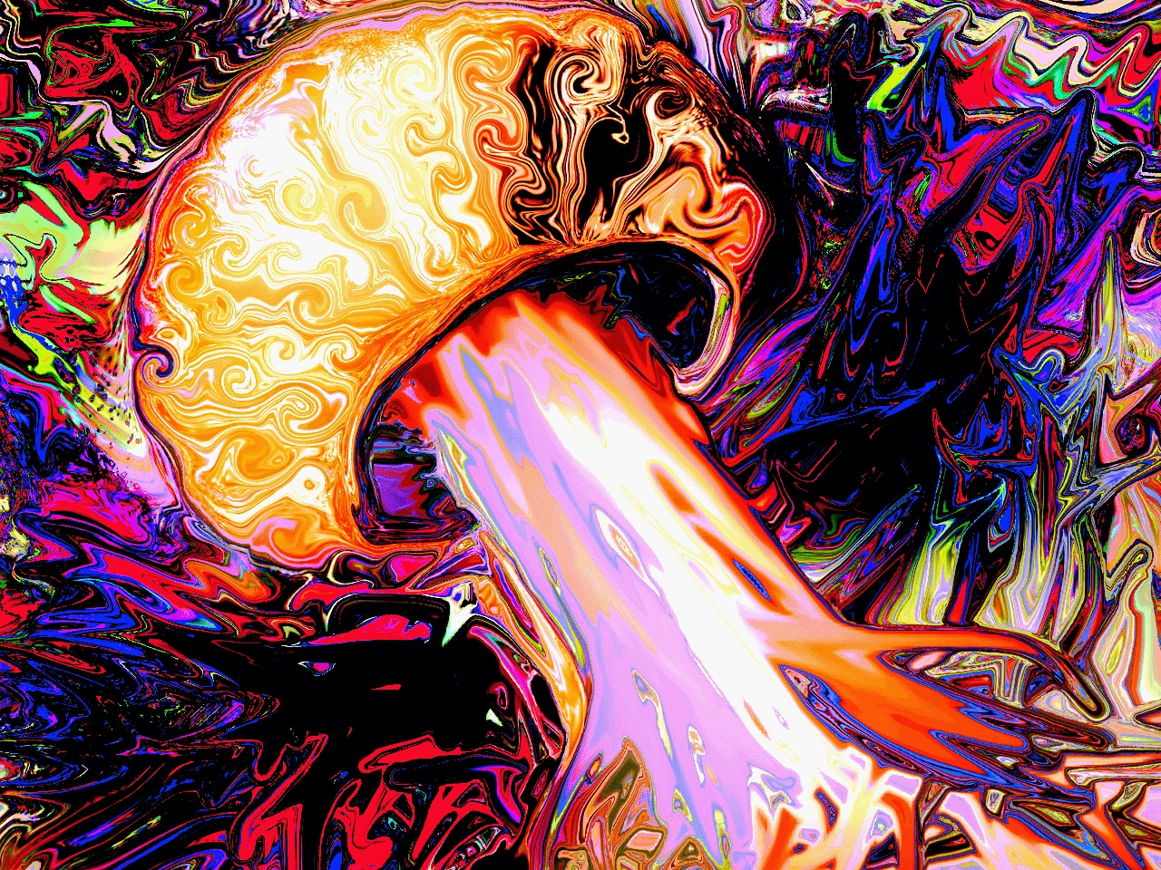 Home Abstract Trippy Mushroom Background