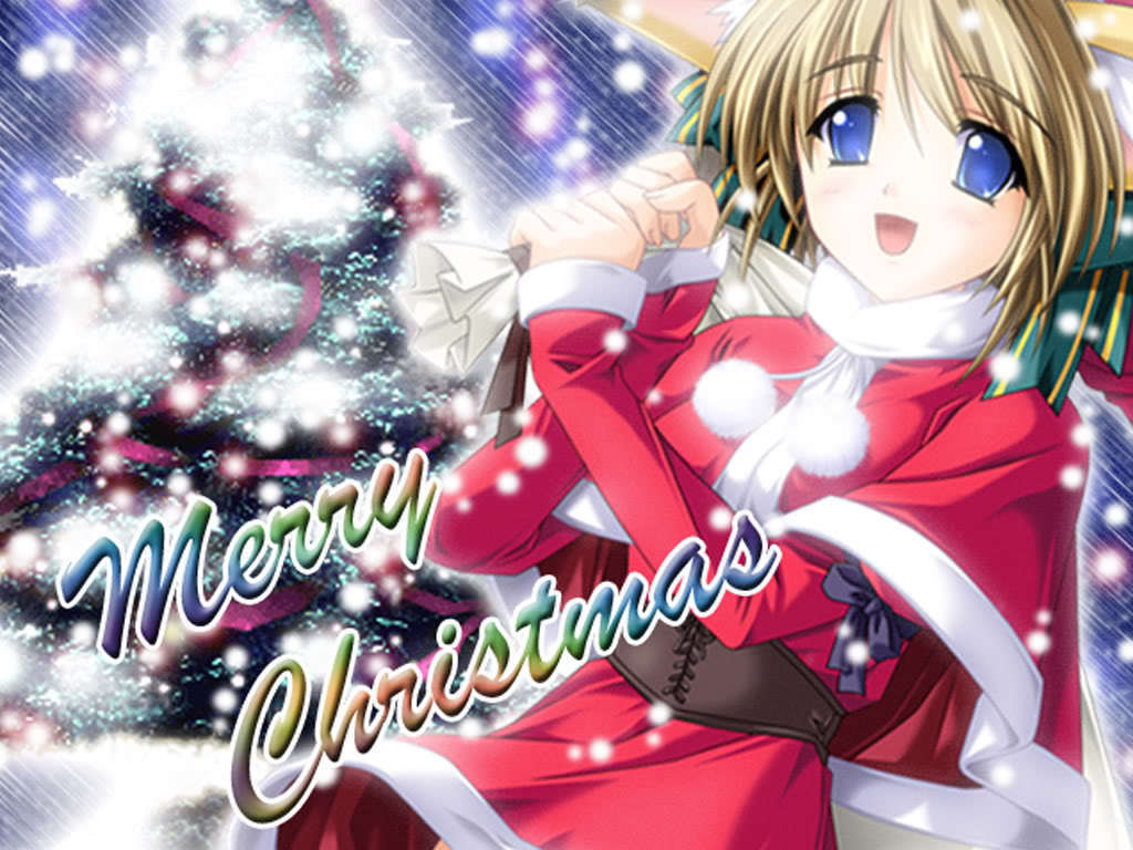 Comboburst - Anime Girl Merry Christmas - Free Transparent PNG Download -  PNGkey