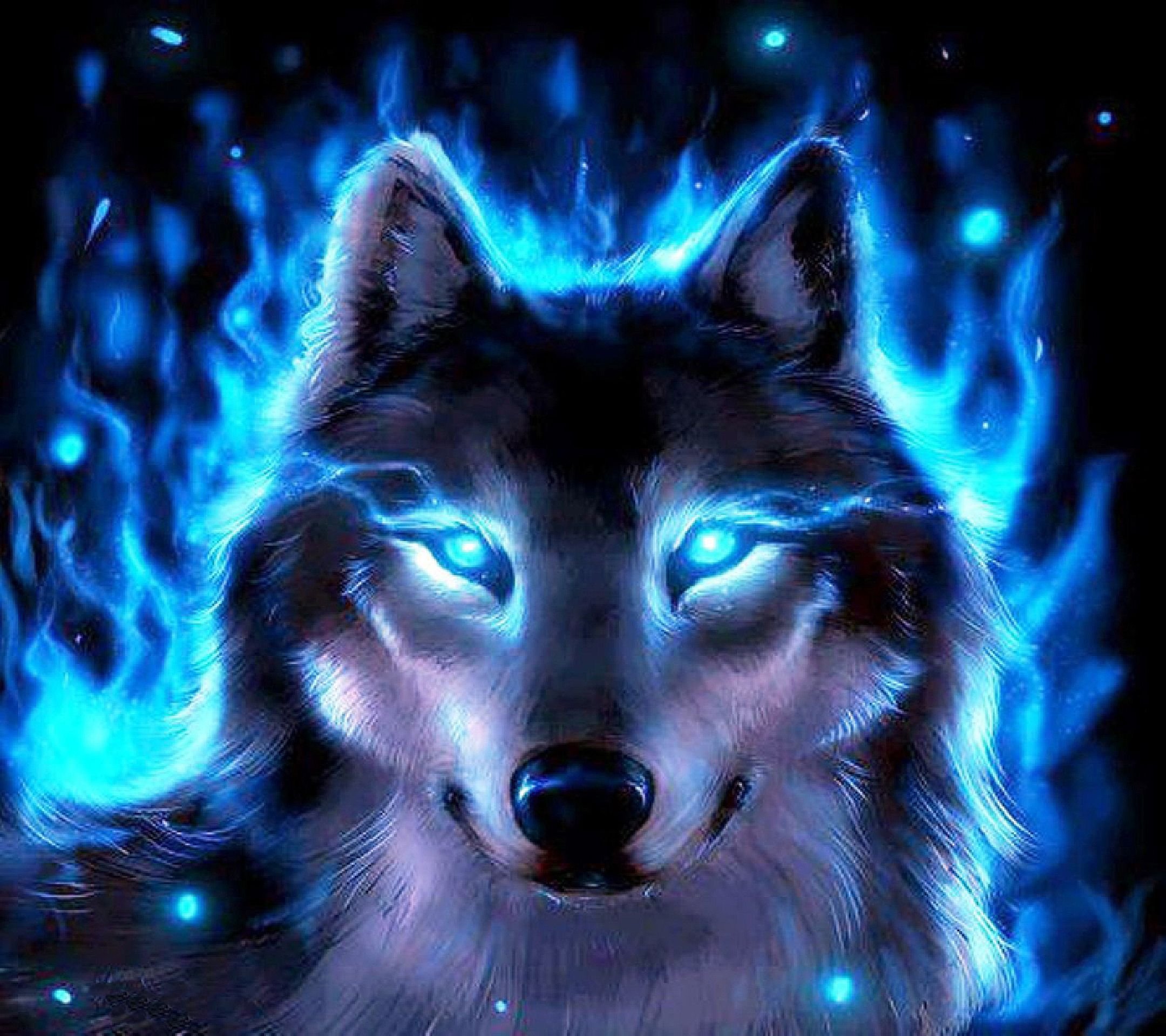 Wolf Wallpaper 4K, Digital Art, Dark background