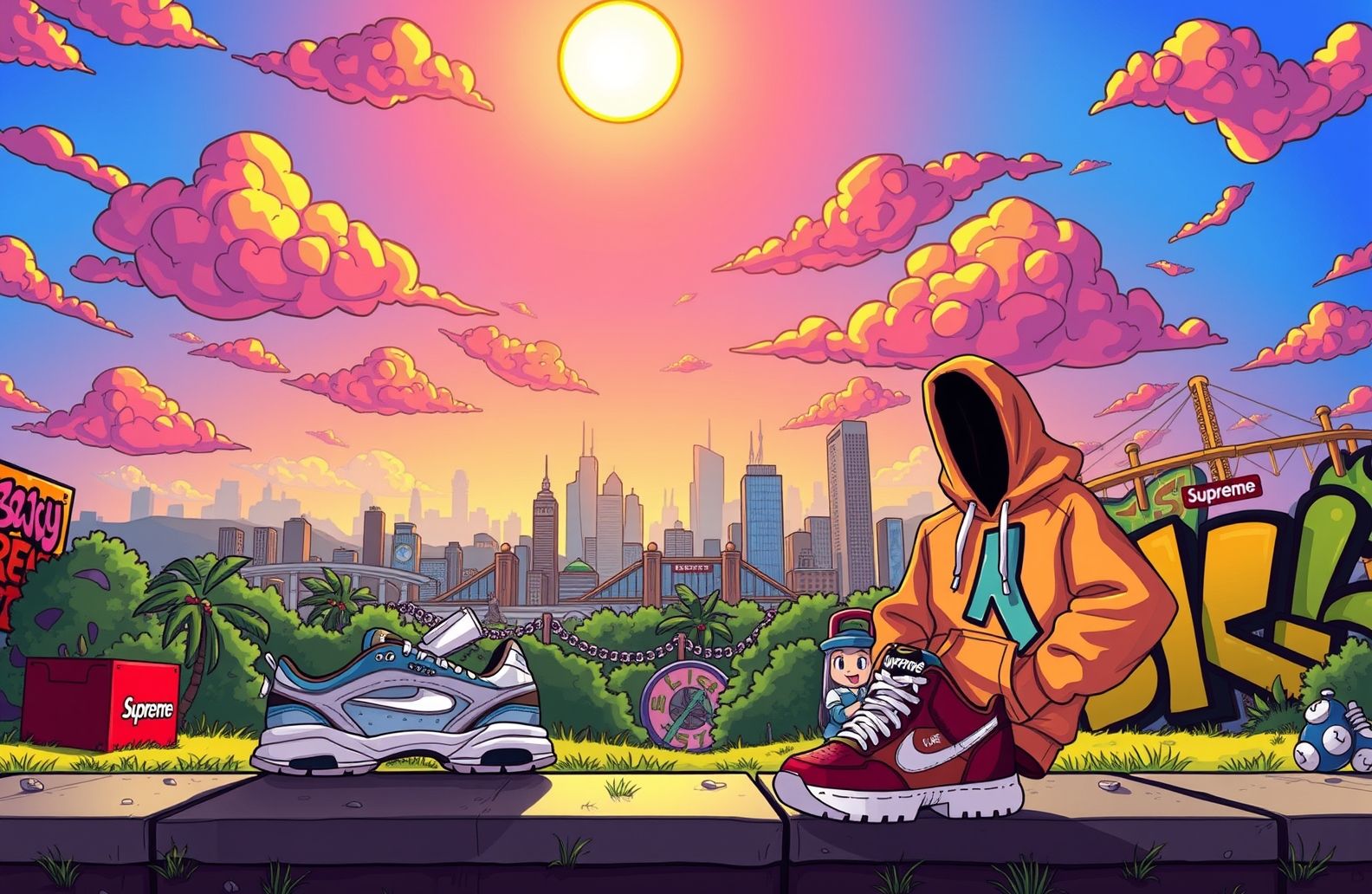 Supreme Cartoon Wallpaper