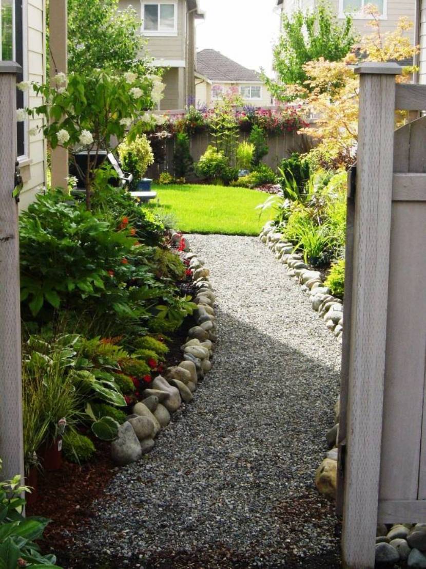 Simple Landscape With Plants Stone Border Easy Simple Landscape With