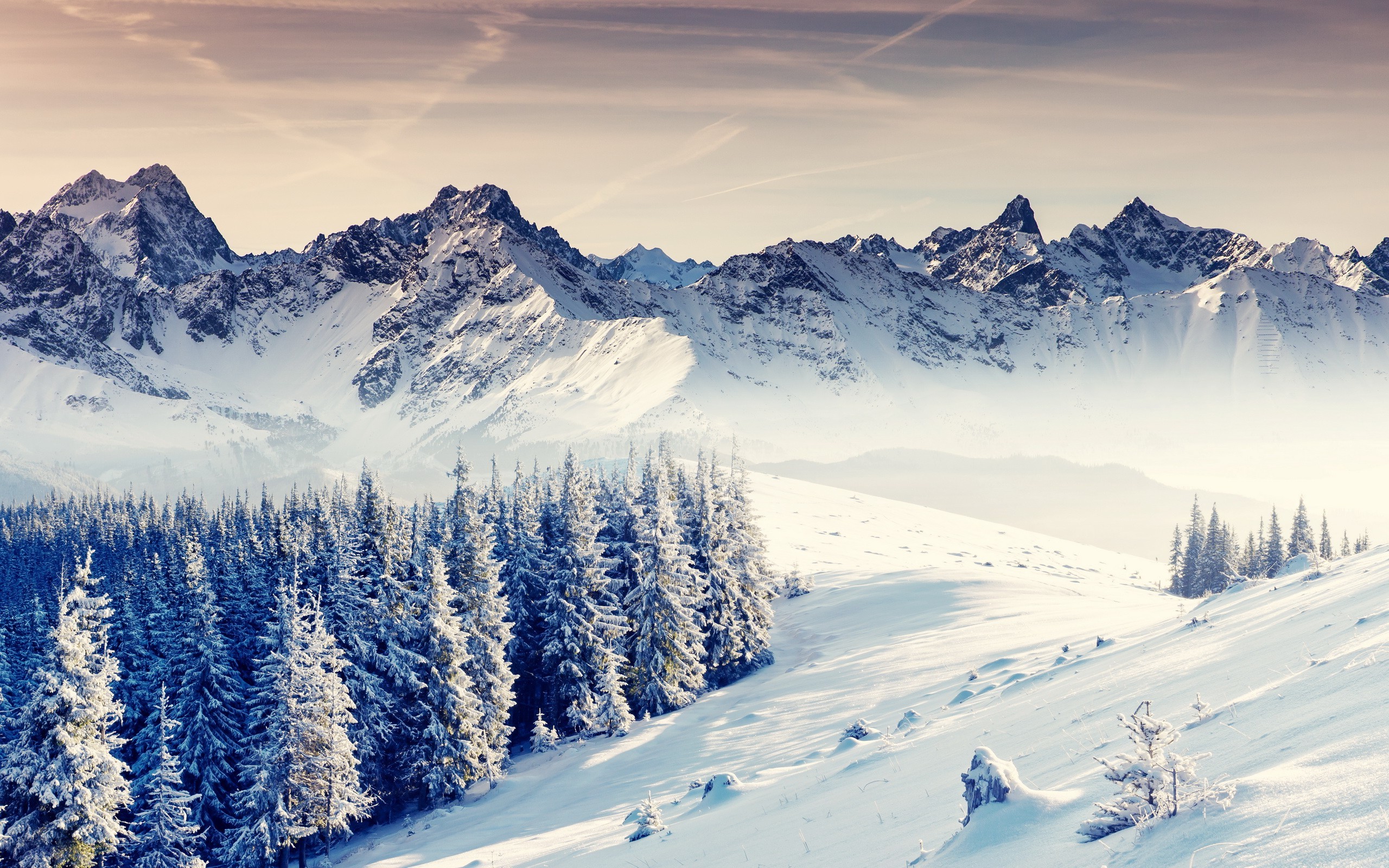 Nature Winter Mountains Landscape Snow Wallpaper HD