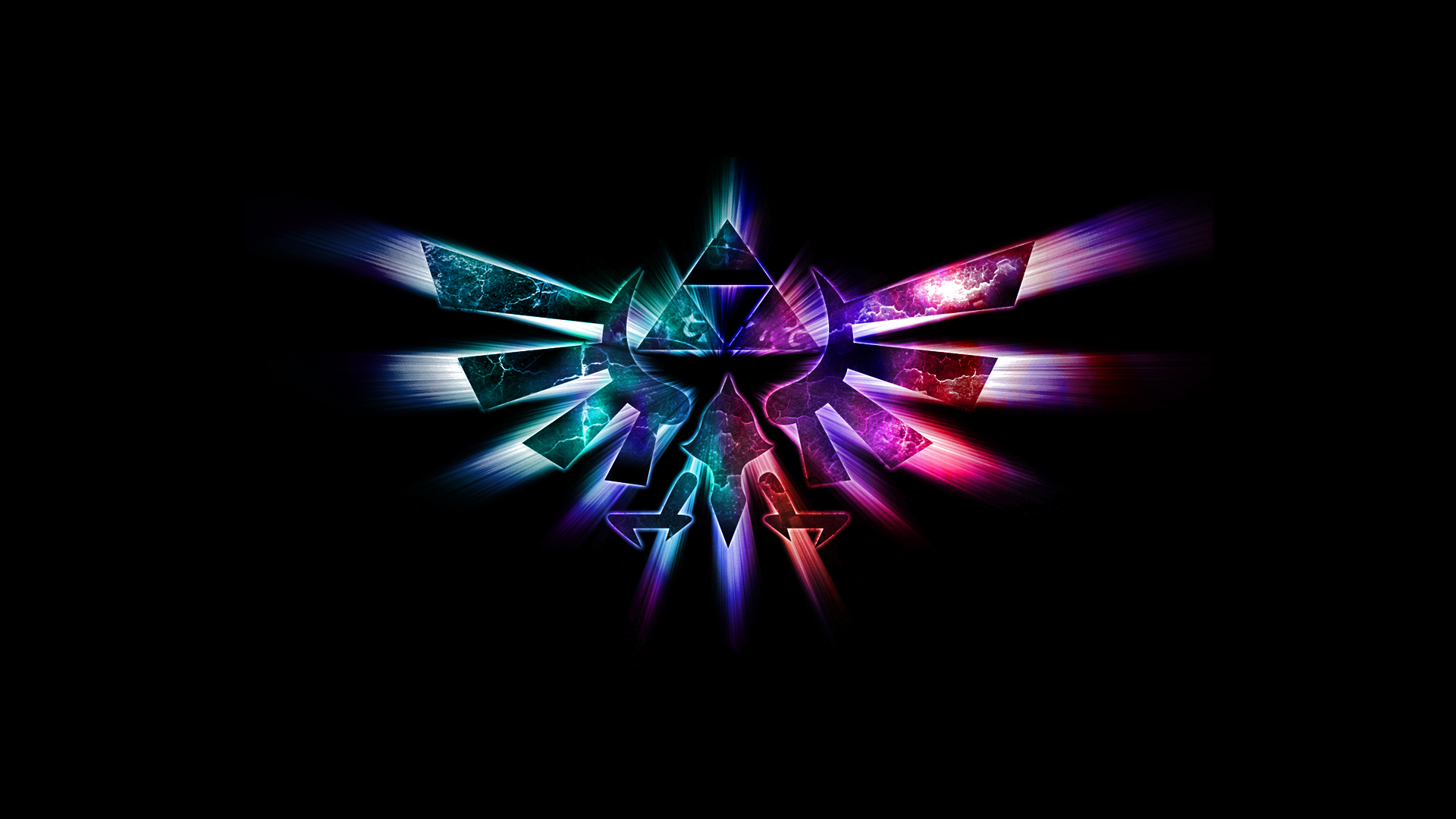 Triforce Zelda HD Neon Wallpaper Desktop
