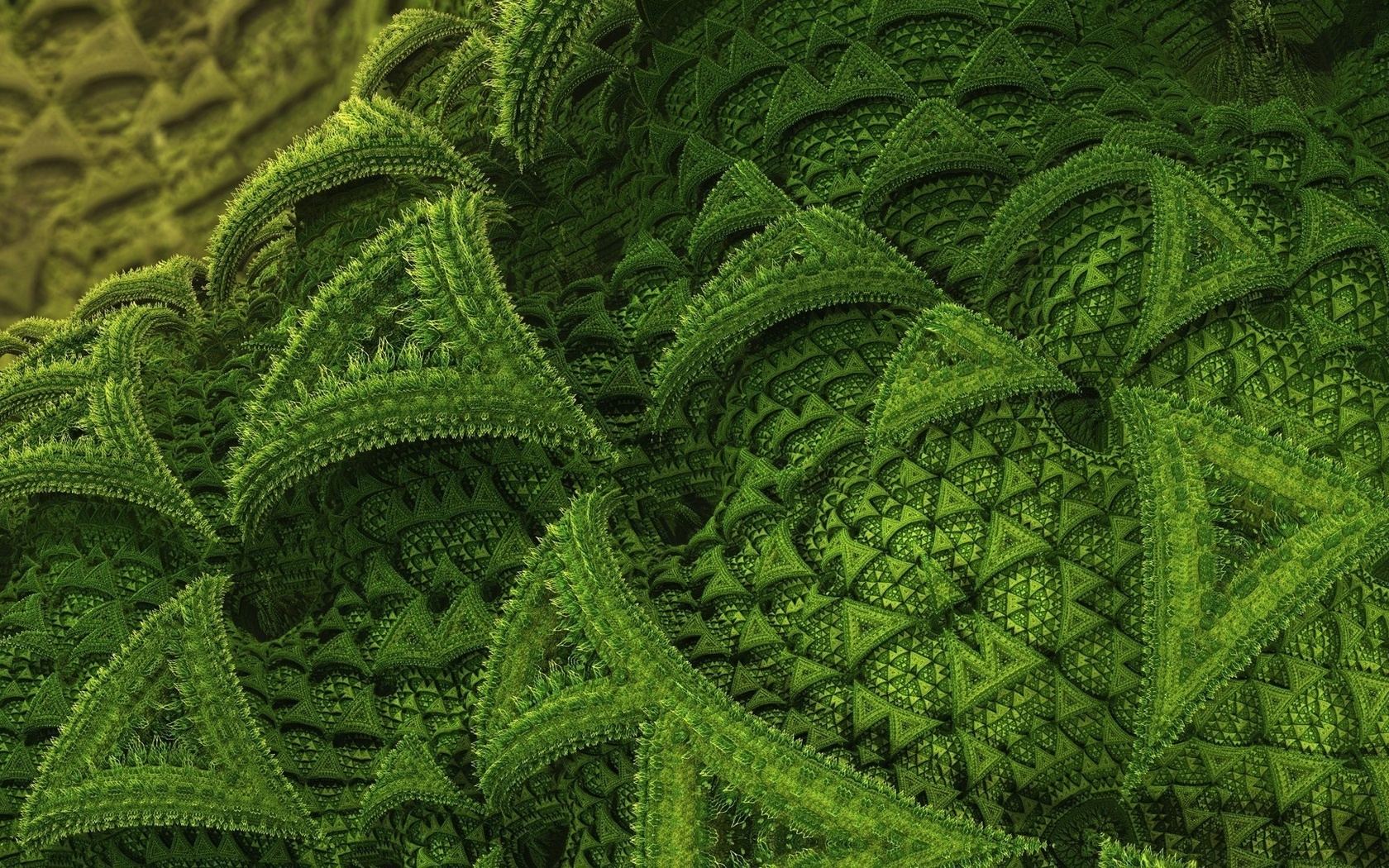 Green Fractal Shapes Wallpaper