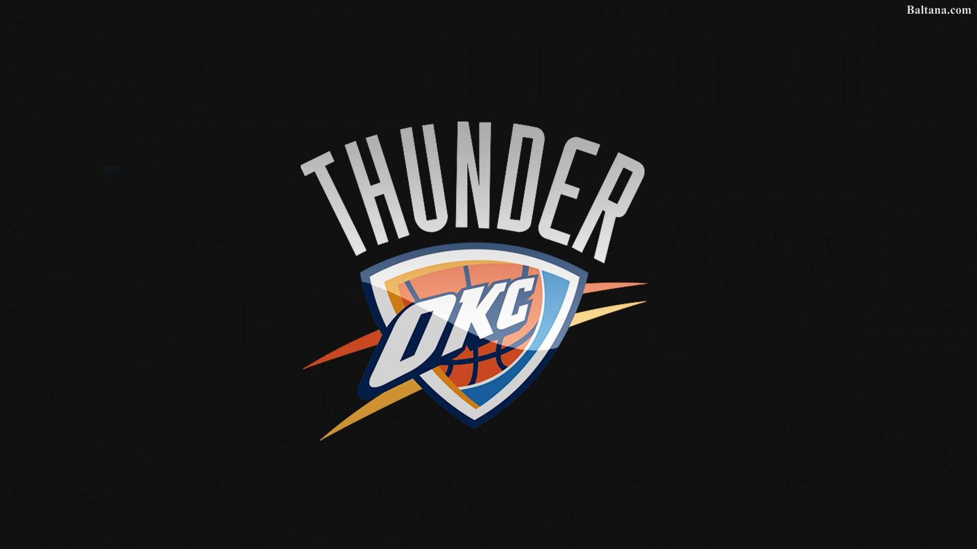 Sleek Oklahoma City Thunder Logo Black Wallpaper