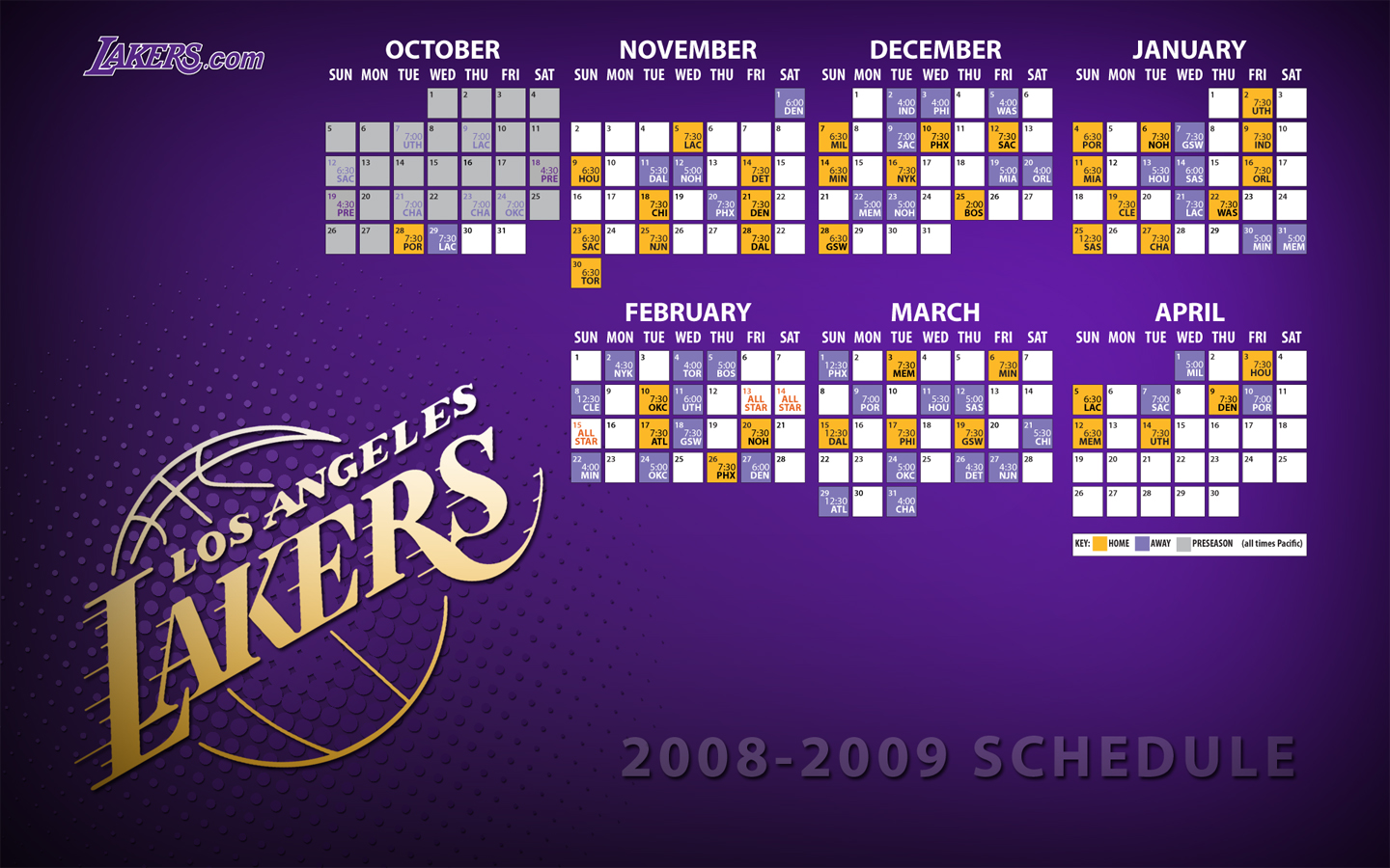 Schedule Breakdown The Official Site Of Los Angeles Lakers