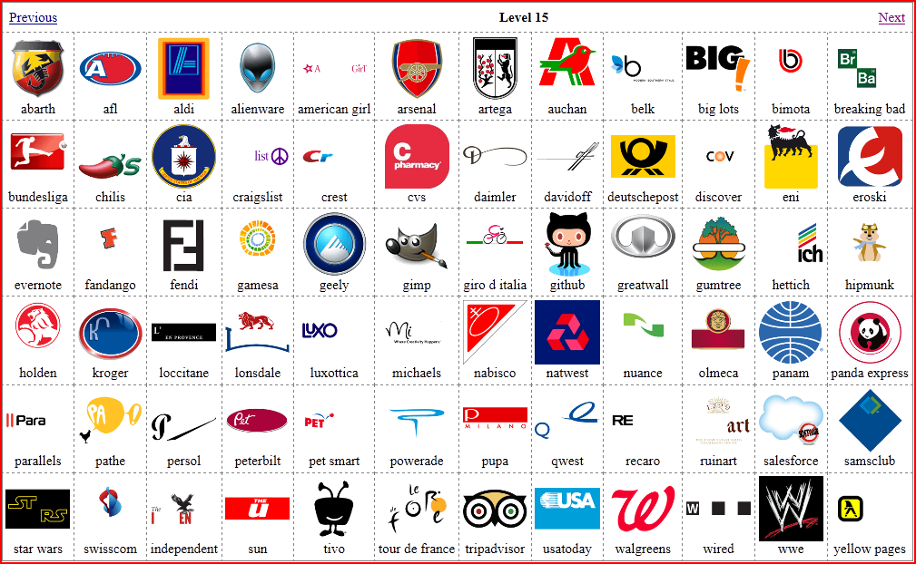 Popular Logos Quiz Level Id