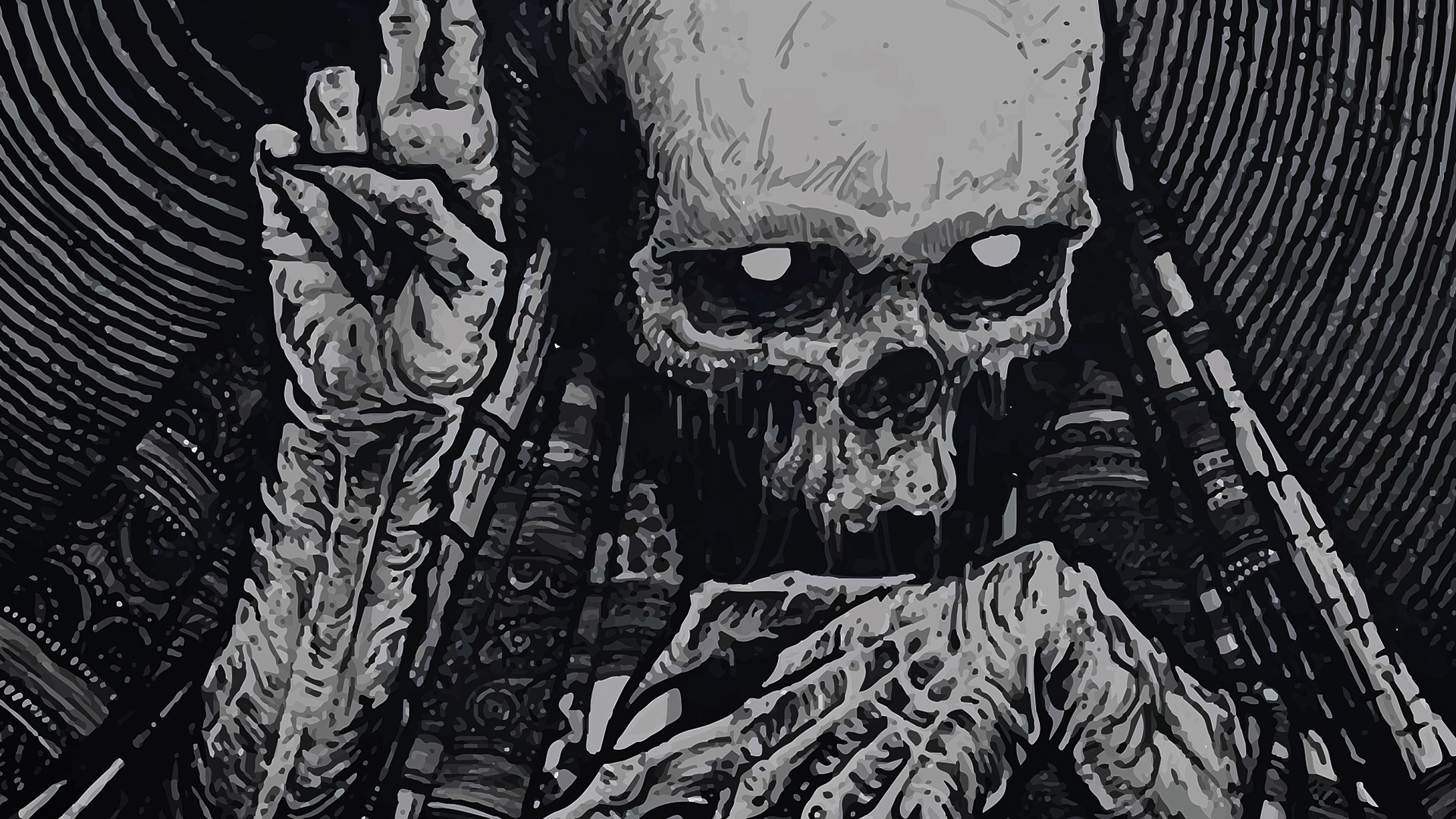 Skull Occult Horror Creepy Spooky Scary Halloween Wallpaper Background