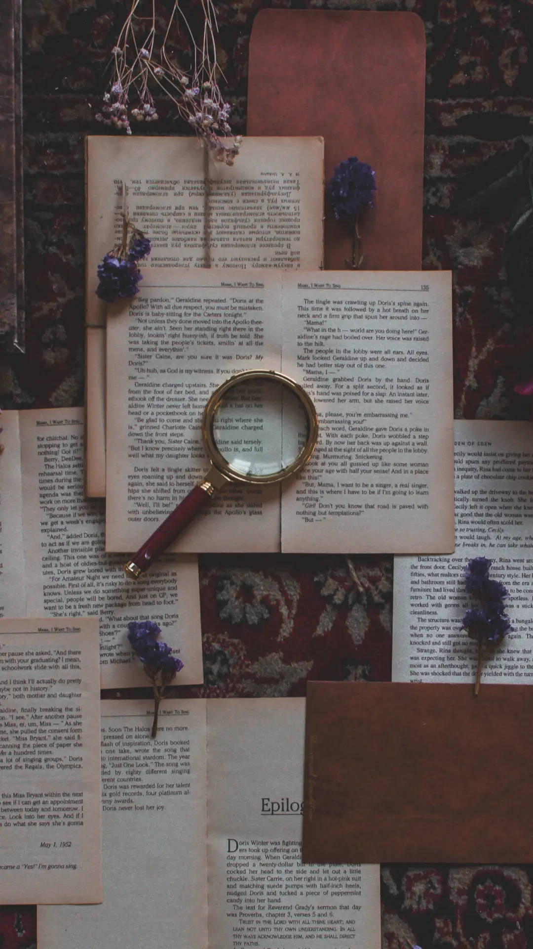 Dark Academia Aesthetic Open Books Wallpaper