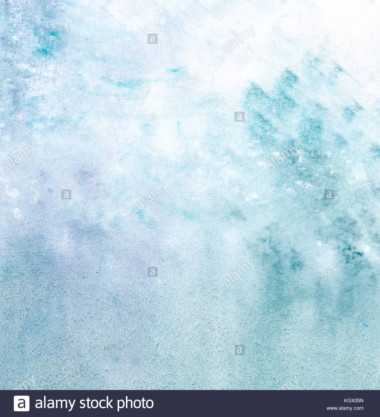 Watercolor Winter Background Hand Painting Stock Photo