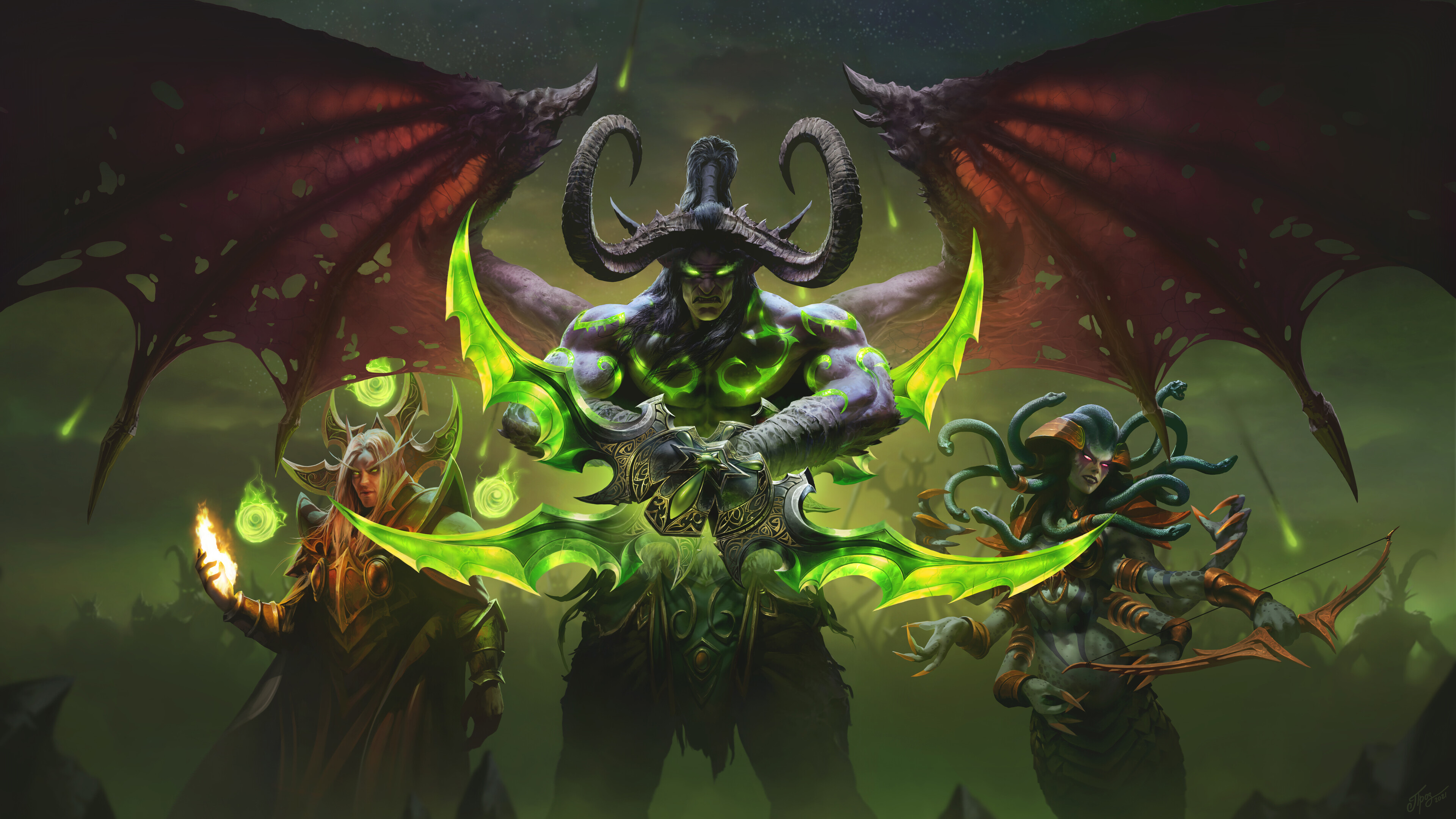 World Of Warcraft Illidan Stormrage Burning Crusade Wallpaper 8k