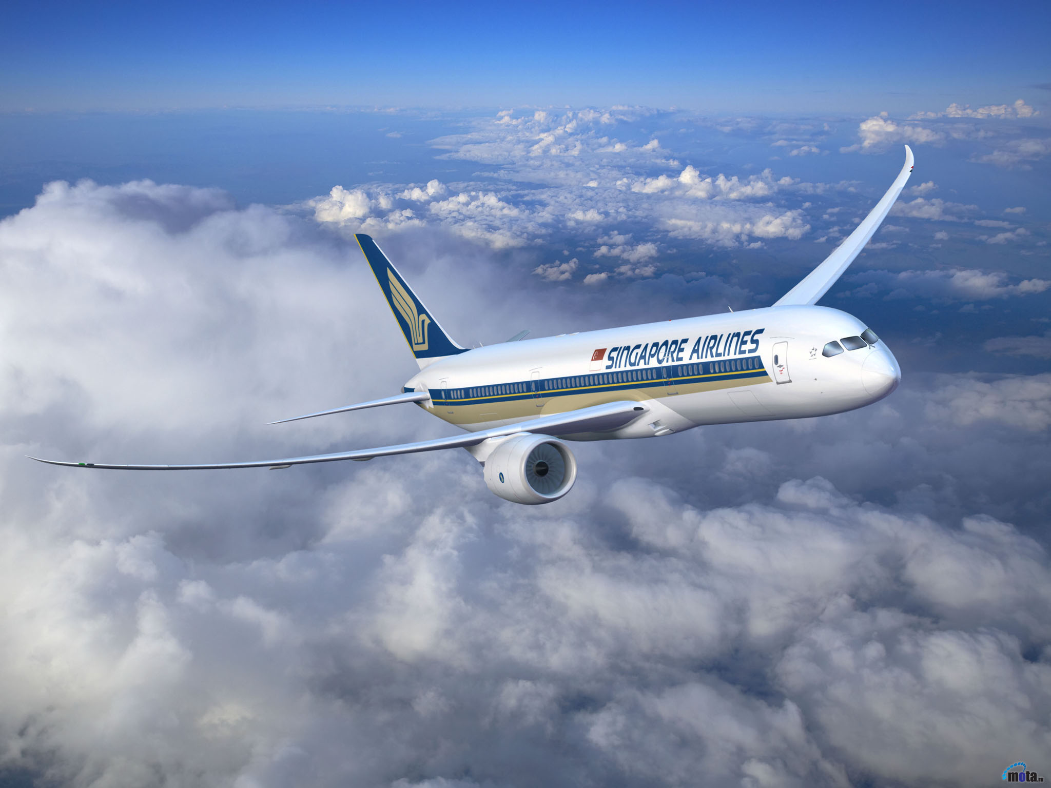 Wallpaper Clouds Boeing Singapore Airlines Dreamliner
