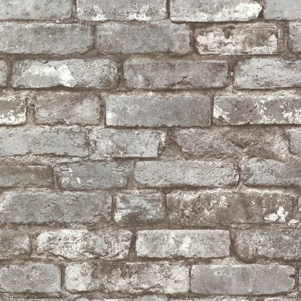 Brick Stone Wallpaper Pewter Grey Exposed 2604 21259 eBay