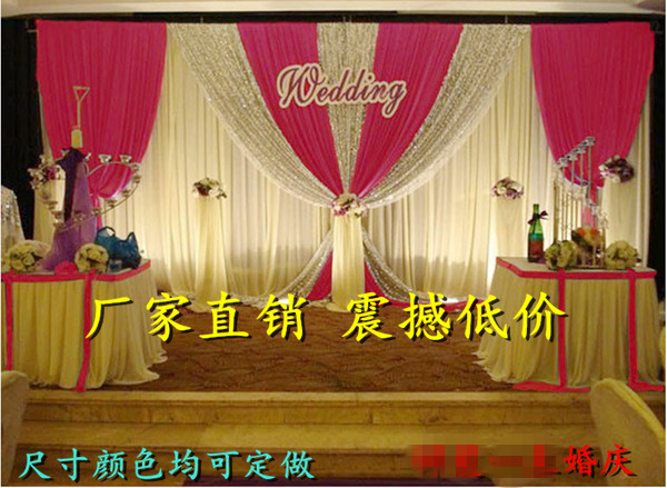   wall covering with swag background curtains with silver sequinjpg