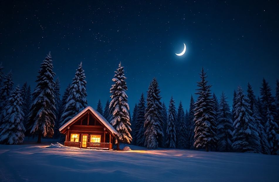 Winter Night Scenes Wallpaper