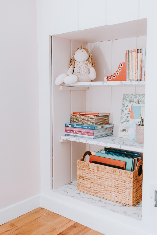 How To Revamp A Bookcase With Peel And Stick Wallpaper Decor Hint