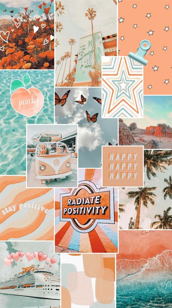 Summer Mood Board Wallpaper Peachy Collage Fab
