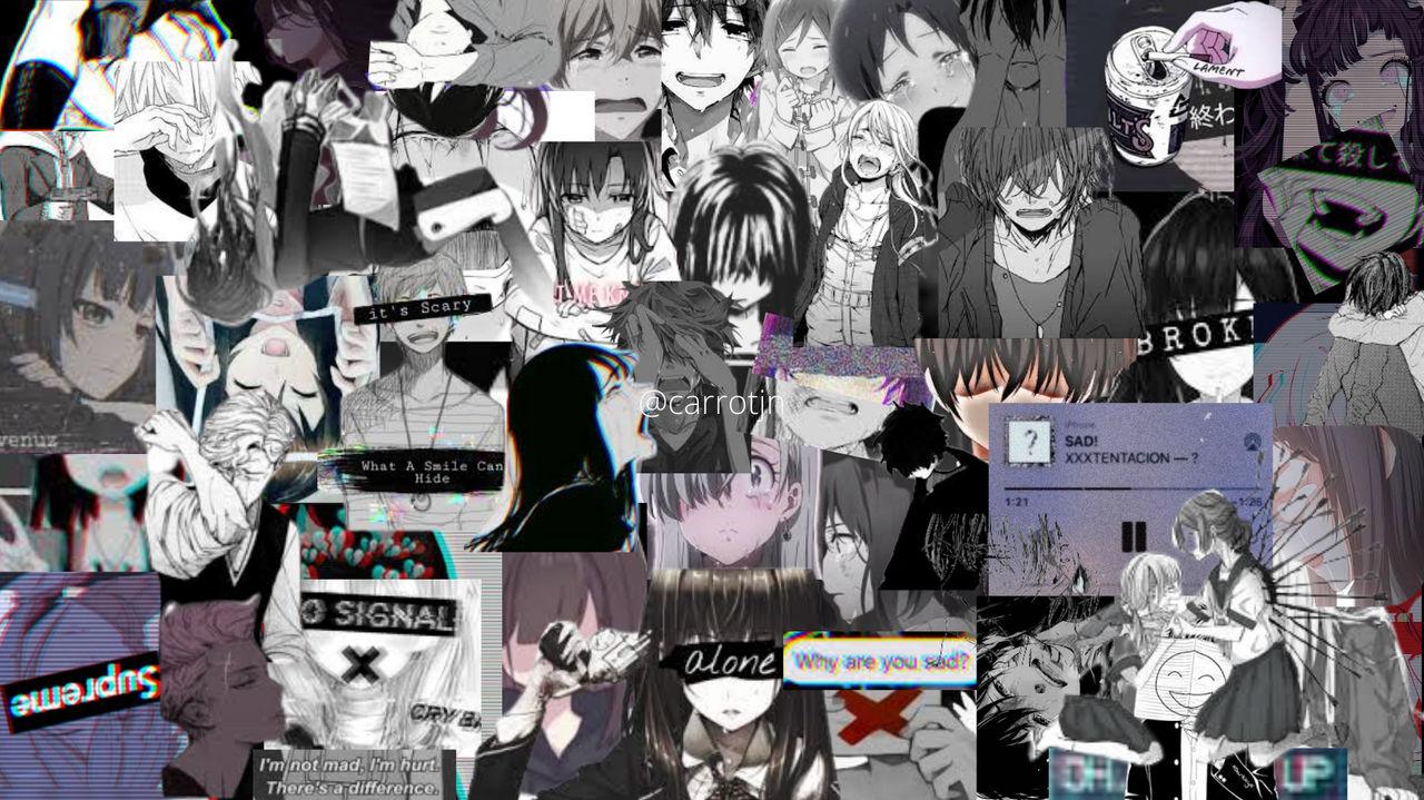 Black And White Anime Collage By Carrotjn