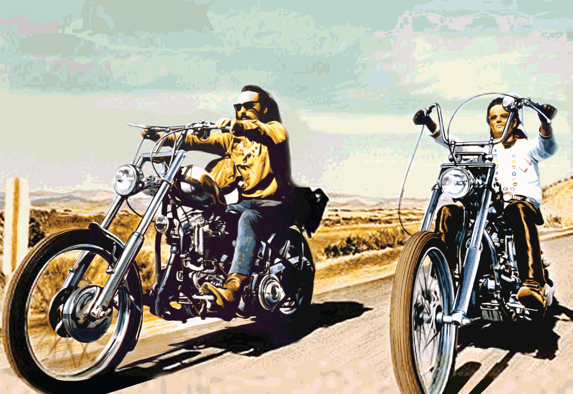 Easy Rider Biker Chopper Cruise Roads Art Hippy Vehicles Motorcycles