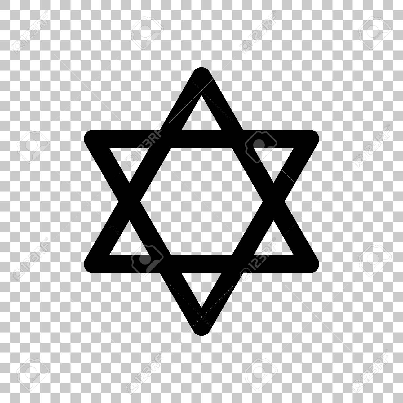 Star Of David Simple Icon On Transparent Background Royalty