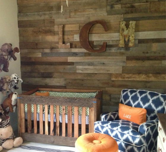 Baby Boy Nursery with Reclaimed Wood Accent Wall   Project Nursery