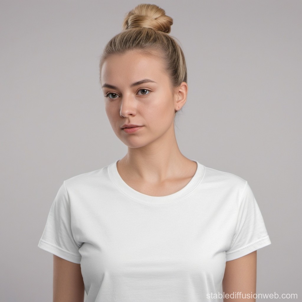 Blonde Woman In White T Wallpaper