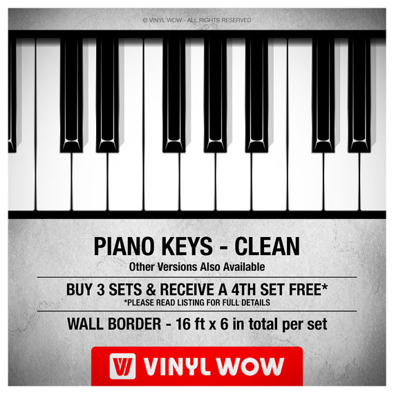 Piano Keys Wallpaper Border Wall border set   piano keys clean   16
