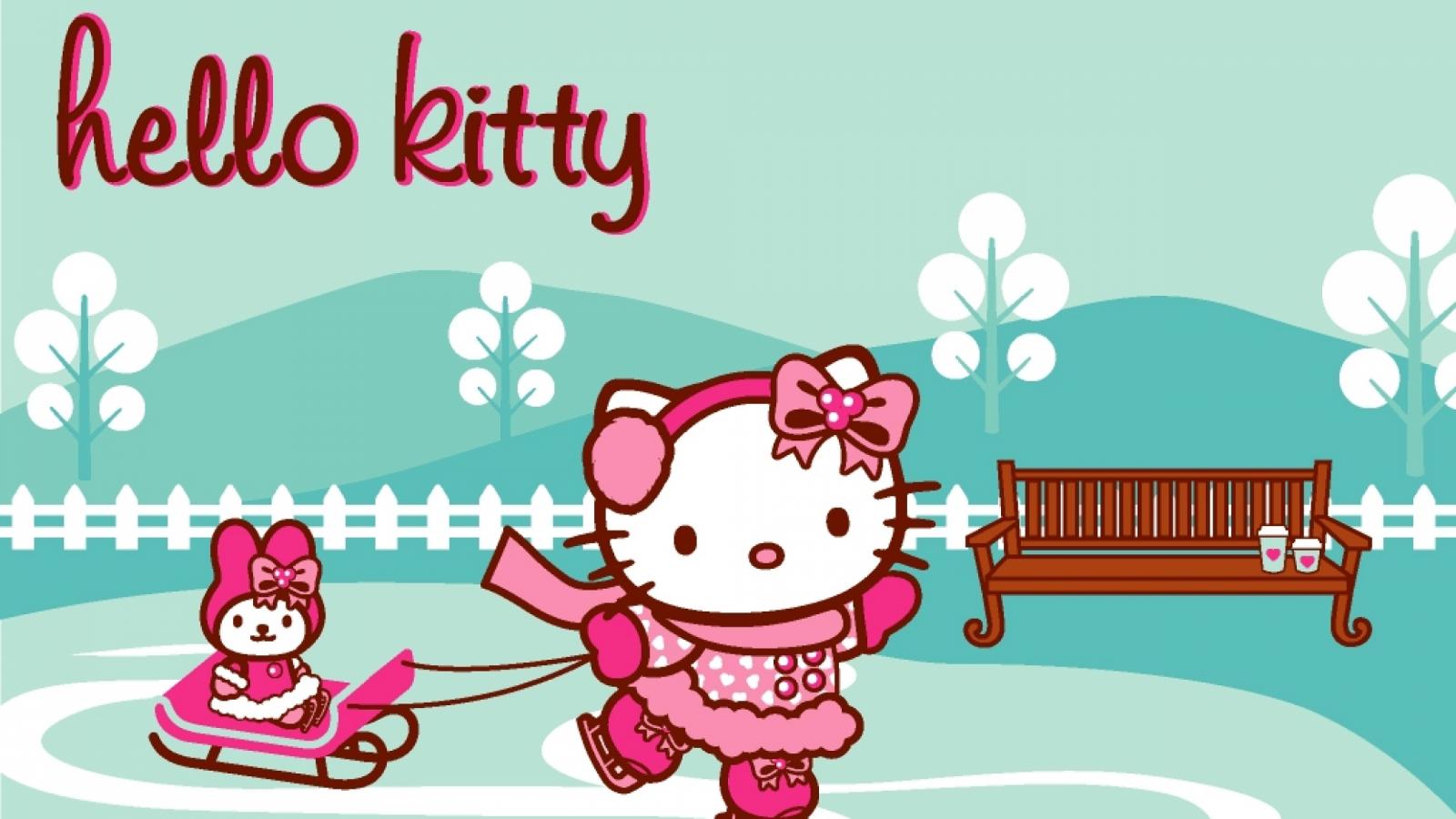 Picture Of Hello Kitty Wallpaper Blue And Pink With My