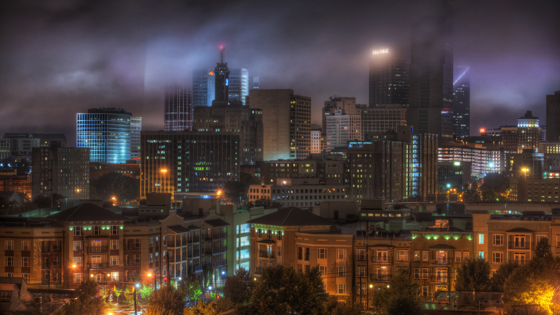 Atlanta Skyline Night Wallpaper