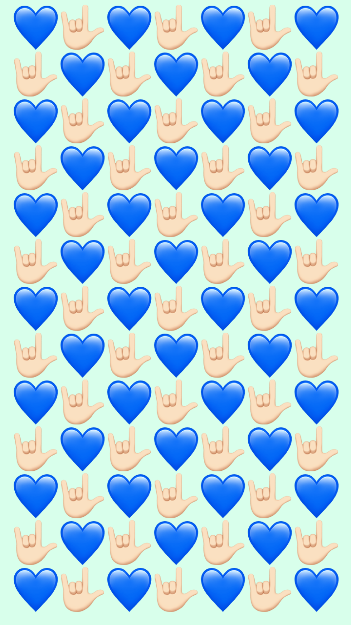 iPhone Blue Heart Emoji HD Wallpaper Background