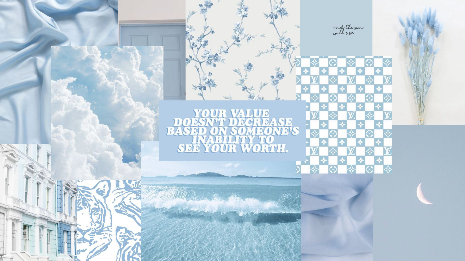 Baby Blue Collage Wallpaper