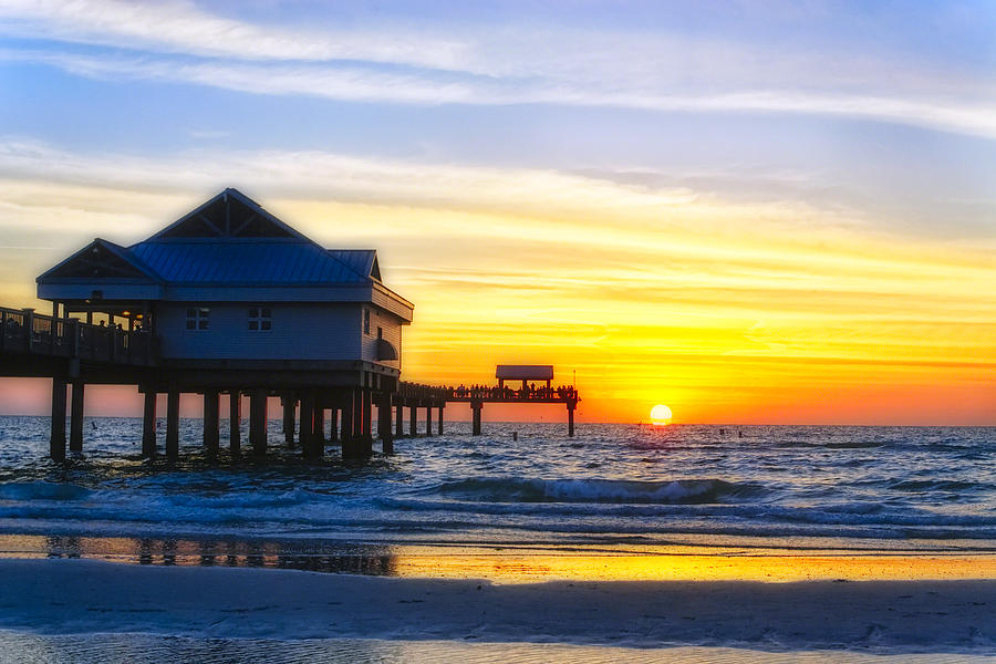 Clearwater Beach Florida Pier At Sunset