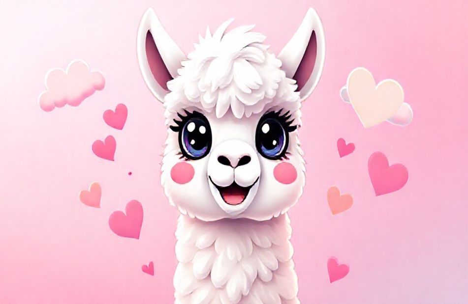 Kawaii Llama Wallpaper