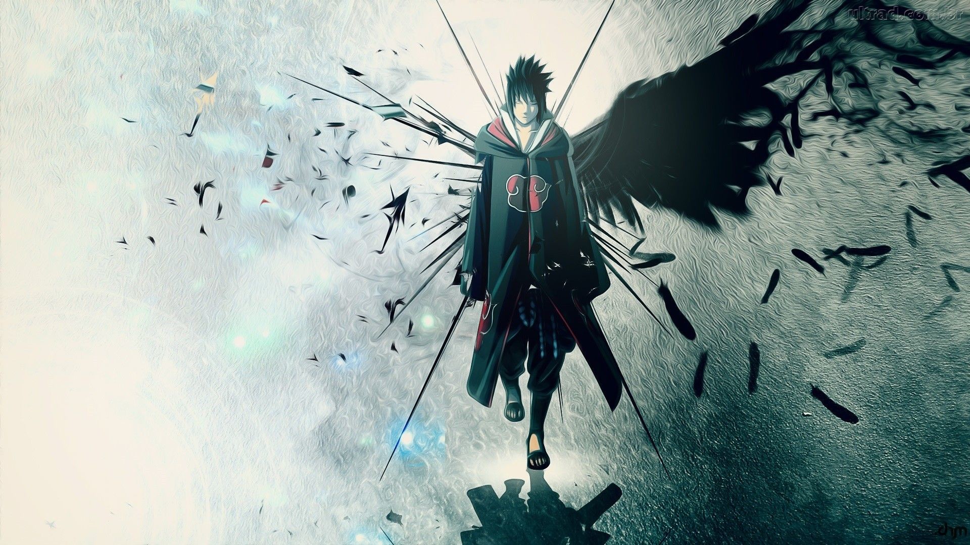 Sasuke Uchiha in Akatsuki Cloak 4k Wallpaper