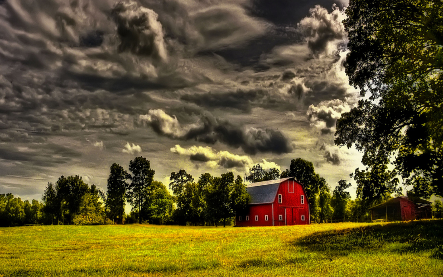 The Red Barn Wallpaper Background