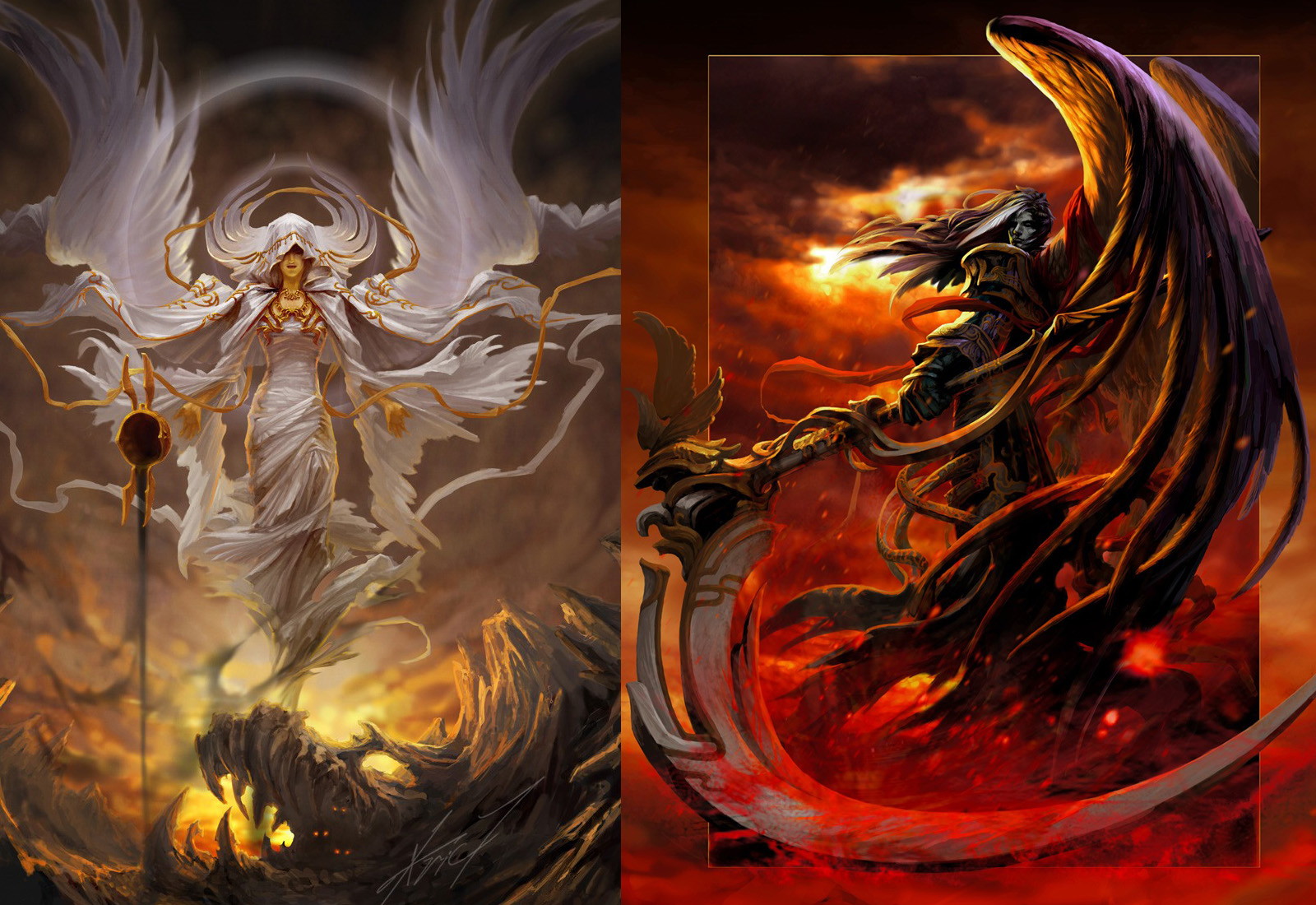 Grim Reaper Death Angel Angels Dark Fantasy Good Evil Wallpaper