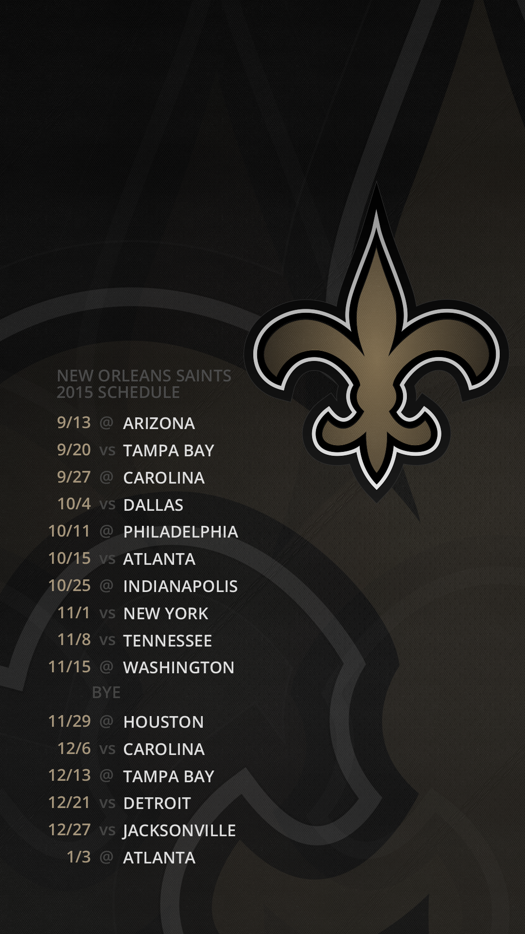 New Orleans Saints Schedule Desktop Mobile