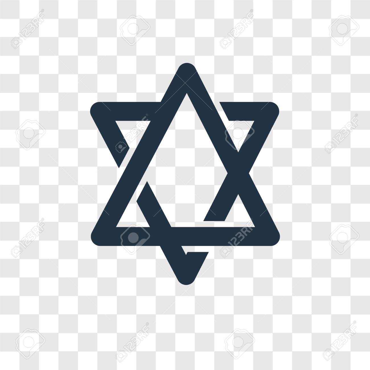 Star Of David Vector Icon Isolated On Transparent Background