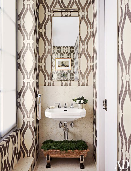 Phillip Jeffries Arches Wallpaper Eclectic Bathroom Architectural